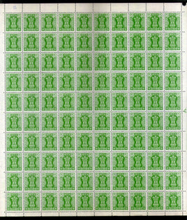 India 1984-99 5p Ashokan Service WMK To Left Phila S266 Full Sheet of 100 Stamps MNH # 25