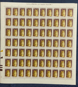India 2000 9th Definitive Series - 500p Leopard Cat Phila-D166 full sheets MNH # 87