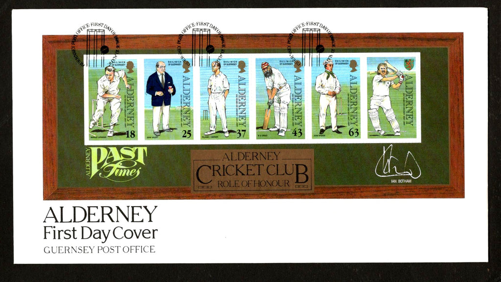Alderney 1997 Alderney Cricket Club Sport Player Umpire Sc 105a M/s on FDC # 543