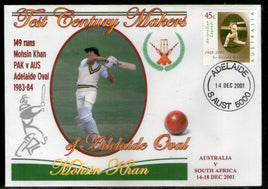 Australia 2001 Cricket Test Century Makers of Adelaide Oval – Mohsin Khan of Pakistan Special Cover # 673