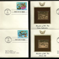USA 1994 Wonders Of The Sea Marinlife Coral Gold Replicas Cover Sc 2863-66 # 146 - Phil India Stamps