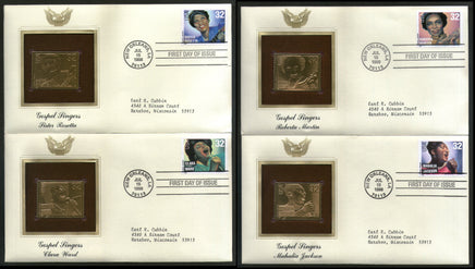 USA 1998 Music Series Gospel Singers Jackson Gold Replicas Cover Sc 3216-19 # 172 - Phil India Stamps