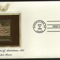 USA 1998 Painting by Winslow Homer Art Gold Replicas Cover Sc 3236j # 201 - Phil India Stamps