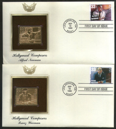 USA 1999 Music Series Hollywood Composers Gold Replicas Cover Sc 3339-44 # 232 - Phil India Stamps