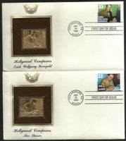 USA 1999 Music Series Hollywood Composers Gold Replicas Cover Sc 3339-44 # 232 - Phil India Stamps