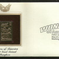 USA 2006 Pronghorn Fastest Land Animal Wonders of America Gold Replicas Cover # 264 - Phil India Stamps