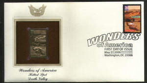 USA 2006 Death Valley hottest spot Wonders of America Gold Replicas Cover # 277 - Phil India Stamps