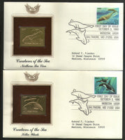 USA 1990 Creature of Sea Marine Life Fish Whale Gold Replicas Cover Set of 4 # 27