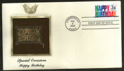 USA 2002 Greetings Massage Happy Birthday Gold Replicas Cover Sc 3558 # 287 - Phil India Stamps