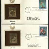 USA 1992 Minerals Copper Azurite Wulfenite Gold Replicas Cover Set of 4 # 28