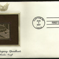 USA 2007 Hacker-Craft Vintage Speedboats Transport Gold Replicas Cover Sc 4162 # 333 - Phil India Stamps