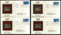 USA 1986 Antarctica Polar Explorers Set of 4 Gold Replicas Cover Sc 2220-3 # 038 - Phil India Stamps