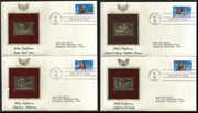USA 1986 Antarctica Polar Explorers Set of 4 Gold Replicas Cover Sc 2220-3 # 038 - Phil India Stamps