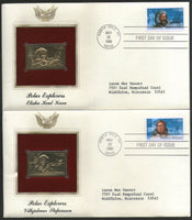USA 1986 Antarctica Polar Explorers Set of 4 Gold Replicas Cover Sc 2220-3 # 038 - Phil India Stamps