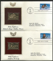 USA 1986 Antarctica Polar Explorers Set of 4 Gold Replicas Cover Sc 2220-3 # 038 - Phil India Stamps