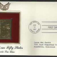 USA 1987 Sea Lion Marine Life Animal Fauna Gold Replicas Cover Sc 2329 # 052 - Phil India Stamps