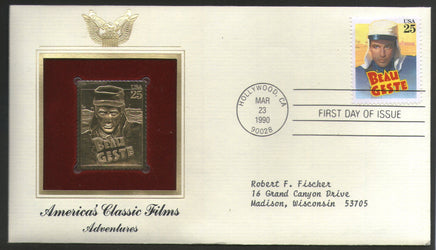 USA 1990 Classic Films Beau Geste Cinema Movie Gold Replicas Cover Sc 2447 # 078 - Phil India Stamps