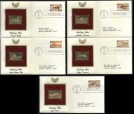USA 1991 Fishing Flies Insect Fauna Gold Replicas Cover Set of 5 Sc 2545-49 # 097 - Phil India Stamps