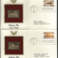USA 1991 Fishing Flies Insect Fauna Gold Replicas Cover Set of 5 Sc 2545-49 # 097 - Phil India Stamps