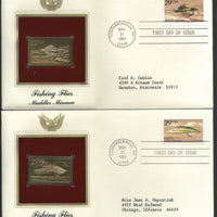 USA 1991 Fishing Flies Insect Fauna Gold Replicas Cover Set of 5 Sc 2545-49 # 097 - Phil India Stamps