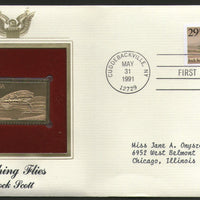 USA 1991 Fishing Flies Insect Fauna Gold Replicas Cover Set of 5 Sc 2545-49 # 097 - Phil India Stamps