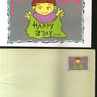 India 2002 500p Happy Birthday Greeting Card Postal Stationery MINT # GR189