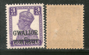 India Gwalior State 3As KG VI Postage Stamp SG 124 / Sc 106 Cat $20 MNH - Phil India Stamps