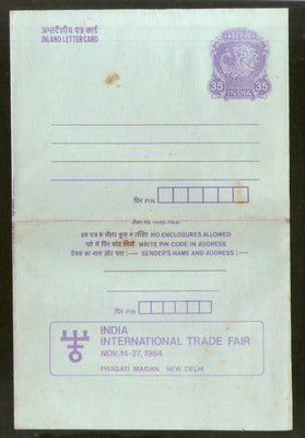 India 1985 35p Peacock Inland Letter Card with Trade Fair Advertisement ILC MINT # 211FL