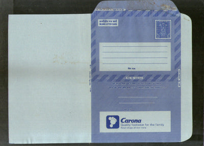 India 1976 20p Ashokan Inland Letter Card with Carona Footwear Advertisement ILC MINT # 21