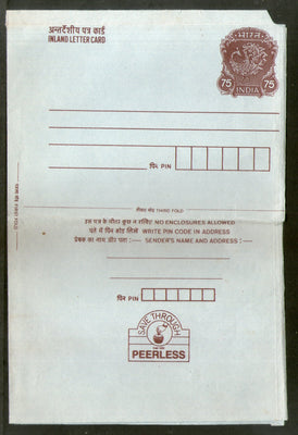India 1991 75p Peacock Inland Letter Card with Peerless Advertisement ILC MINT # 290FL