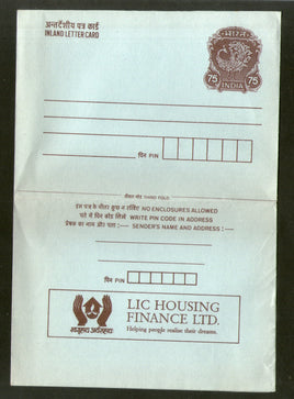 India 1992 75p Peacock Inland Letter Card with ILC Finance Advertisement ILC MINT # 322FL