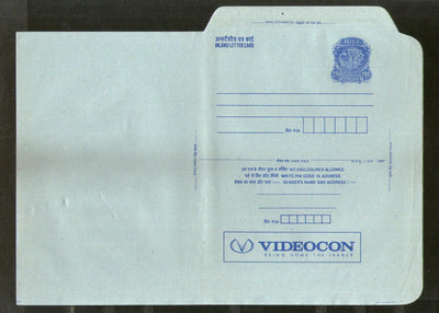 India 1999 2Rs Peacock Inland Letter Card with Videocon Advertisement ILC MINT # 518