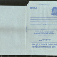 India 1999 2Rs Peacock Inland Letter Card with Help Develop Waste Land Advertisement ILC MINT # 523