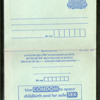 India 2000 200p Peacock Inland Letter Card with Family Planning Health Advertisement ILC MINT # 582FL