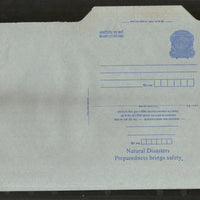 India 2001 2Rs Peacock Inland Letter Card with Natural Disasters Advertisement ILC MINT # 678