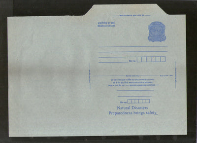 India 2001 2Rs Peacock Inland Letter Card with Natural Disasters Advertisement ILC MINT # 678