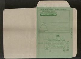 India 1953 Green Envelope Force Letter Card 56 APO Jain MLS-8 MINT # 858