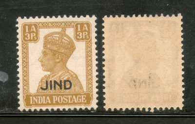 India Jind State KG VI 1An3ps Postage Stamp SG 141 / Sc 169 MNH - Phil India Stamps
