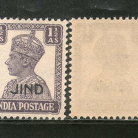 India Jind State KG VI 1½As Postage Stamp SG 142 / Sc 170 Cat £. 8 MNH - Phil India Stamps