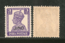 India Jind State KG VI 3As Postage Stamp SG 144 / Sc 172 Cat £25 MNH - Phil India Stamps