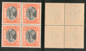 India Jaipur State ¾An King Man Singh Postage Stamp SG 59 / Sc 36A BLK/4 Cat. £56 MNH - Phil India Stamps