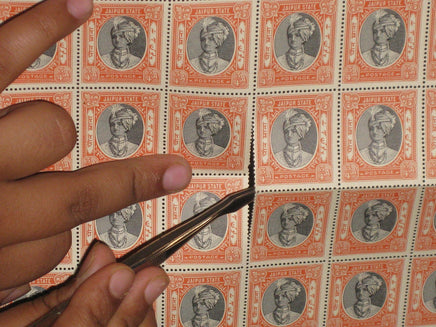 India Jaipur State ¾An King Man Singh Postage Stamp SG 59 / Sc 36A Cat. £1680 MNH Full Sheet of 120 Stamps - Phil India Stamps