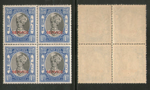 India Jaipur State 1An King Man Singh Service SG O25 / Sc 24 BLK/4 Cat. £32 MNH - Phil India Stamps