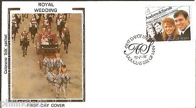 Isle of Man 1986 Royal Wedding Colorano Silk Cover