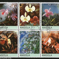 Angola 2000 Flower Tree Plant Orchid Flora Setenant BLK/6 Cancelled # 13506