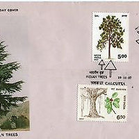 India 1987 Indian Trees Banyan Pipal Sal Chinar Flora Phila-1104-7 FDC