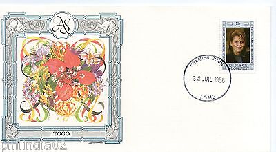 Togo 1986 Royal Wedding Prince Andrew & Sarah Fargusan Sc 1386 Flower FDC