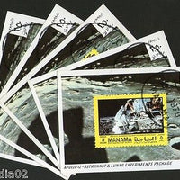Manama - Ajman 1970 Apollo Astronut & Lunar Experiment M/s Cancelled x 5 # 1378