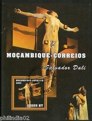 Mozambique 2001 Salvador Dali Painting Art M/s Sc 1506 Cancelled # 8095