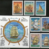 Tanzania 1994 Sailing Ships Boat Transport Sc 1209-16 7v+ M/s MNH # 6172